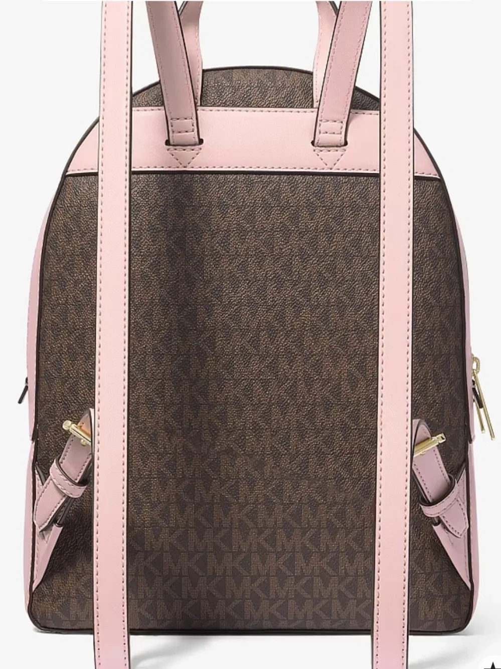 Michael Kors Jaycee Medium Zip Pocket Logo Backpack Powder Blush NWT